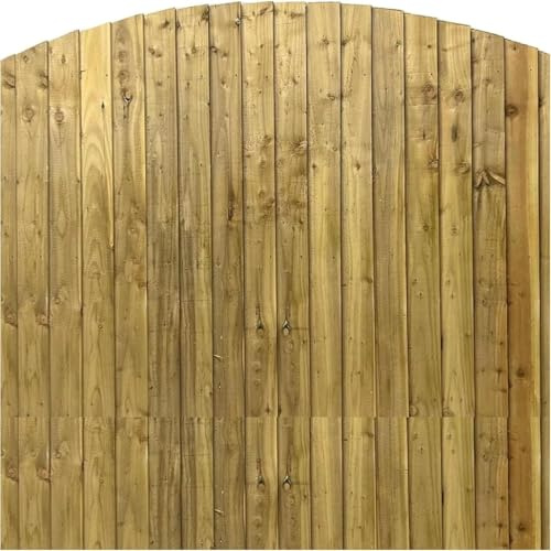 Pack of 3 Feather Edge Overlapped Panel, Top Dome Fence Panel, 6ft Length, Shoulder Height, Treated Vertical Feather Edge Closeboard Planks (6ft (L) x 5ft (H))