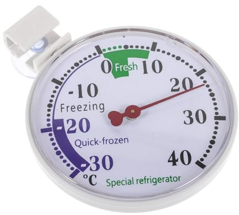 ULTECHNOVO Termometro Per Frigorifero e Congelatore Quadrante Analogico, Sensore Ad Alta Precisione, Semplice Lettore Della Temperatura Per Uso Domestico e Commerciale