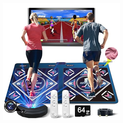 Tappeto da ballo elettronico musicale HDMI con fotocamera,scheda di memoria da 64GB,81 video musicali,1000 giochi,650 brani,per giocatore singolo e doppio,un regalo di lusso per ragazzi e ragazze