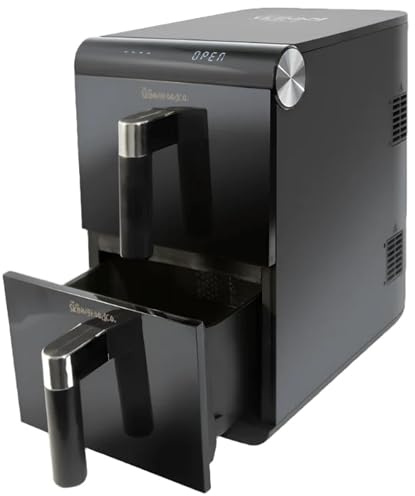 Skinny Food Co Double Stack Air Fryer 11L - Dual Basket 2 Drawer Air Fryer with Digital Cookbook - Oil-Free Healthy Cooking, Dual Drawer Airfryer with LED Controls, Black