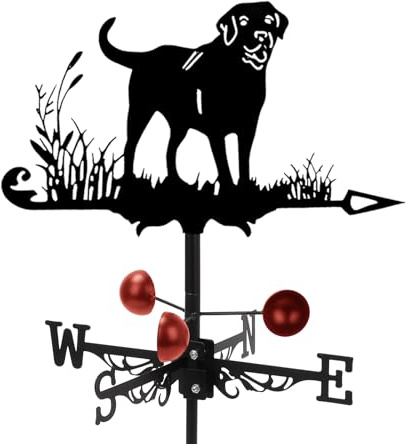 Wetterhahn Windfahne, 58 x 33 cm, Metall Hahn Wind Vane, Windrichtungsanzeiger Windspiel mit Halterung, Hahn Wetterfahne, Weather Vane Dach Garten Wegweiser Wetterfahnen für Hof, Terrasse und Dach