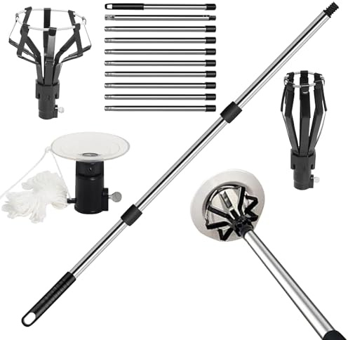 Générique Échange d'ampoule Changeur luminant | Tiel d'extension de 4 m avec aspiration et panier pour lampadaire à l'envers, commercial et ménage, changeur de poirie