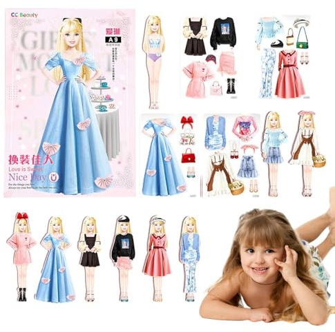 Rrlihjgu Magnetische Papierpuppen, magnetische Anziehpuppen - Magnetische Prinzessinnen-Anziehpuppe aus Papier | Prinzessin-Anziehpuppe aus Papier, leicht zu greifen, Geschenk für Kinder, Mädchen im