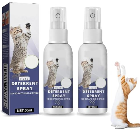 Generico Spray AntiGraffio per Gatti, Spray Repellente per Gatti per Interni ed Esterni, impedisce ai Gatti di graffiare mobili, Piante, divani, tappeti, Tende, addestramento comportamentale (2pcs)
