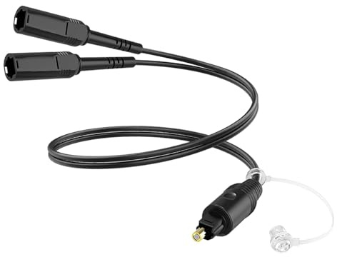 Giantdeer Optischer Audio-Splitter, 1 x 2, Toslink SPDIF, digitales optisches Kabel für TV zu Soundbar, 91 cm Glasfaserkabel für Heimkino, unterstützt Dolby Digital 7.1