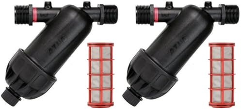 PLANTAWA Filtro de Malla 3/4 para Tubería 25mm | Incluye Tapón de Vaciado| Filtro de Riego por Goteo con Capacidad Filtrado 120 Mesh | Filtro Azud Modular 100 Sistema de Filtración para Agricultura