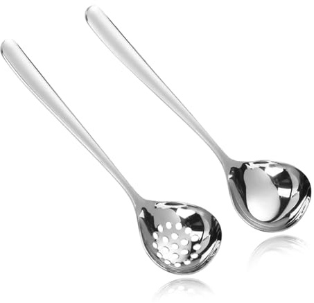 2 Stück Klein Schöpflöffel Suppenlöffel SUS304 Edelstahl Suppenlöffel (C)