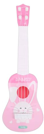 Fockety Ukulélé Jouet pour Enfants, Guitare à 4 Cordes, Jouet Musical, Mini Instruments d'apprentissage, Musical éducatif pour Débutant, Guitare ukulélé, Cadeaux pour Tout-Petits, (Pink)