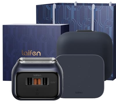 Laifen P3 Pro Rasoio Elettrico, Regolabarba Uomo con Motori Lineari Doppi Ad'Alta Velocità, 2 da 12.000 Tagli/Min, Durata della Batteria di 100 Minuti, Impermeabilità IPX7, Ideale per Viaggio