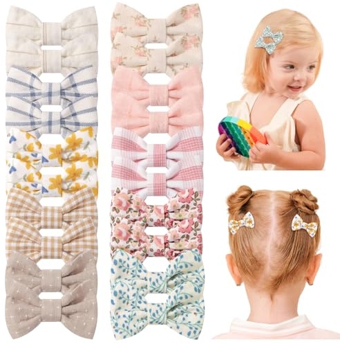 Jollybows 20pzas Lazos Pelo Niña, 2 Pulgadas / 5 cm Lazos de Coletas Pinza Accesorios para Cabello para Niños Pequeñas Niñas