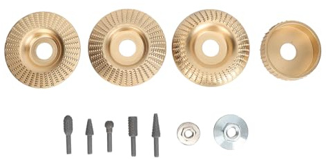 Dischi Intaglio Legno per Smerigliatrice Angolare 4 - 4,5 Set 11 Pezzi in Acciaio - Efficace per Modellatura, Levigatura e Incisione Legno - Utensili Professionali e fai - da