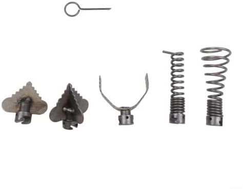 6-teiliges Rohrreinigungs-Set für Bohrmaschine, Abflussreinigungsspirale mit 6 Fräsköpfen, robustes Metall-Design zur effektiven Beseitigung von Verstopfungen in Rohren und Abflüssen(22mm)