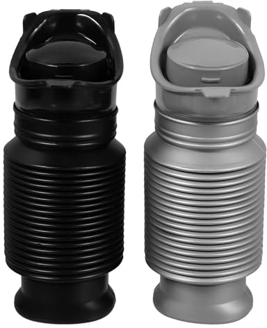 Urinale da Viaggio Portatili Pieghevoli Unisex 750ml, 2 Pezzi | Polipropilene, Beccuccio a Imbuto, Tenuta Ermetica, per Campeggio e Auto, Facile da Pulire