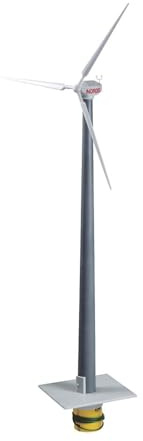 FALLER Windkraftanlage Nordex Modellbausatz mit 18 Einzelteilen 80 x 80x 262mm I Modelleisenbahn Zubehör N I Modelleisenbahn Windkraftanlage mit Motor, Leuchtende Farben, Schwarz