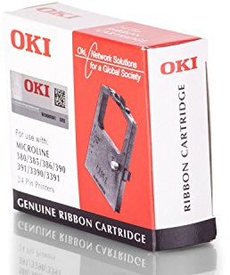 OKI 9002309 Schwarz Farbband - Farbband für Tintendrucker, ML380/385/3901/391/3390/3391, Schwarz, Punktmatrix, 24-Pin, 2000000 Zeichen, Schwarz)