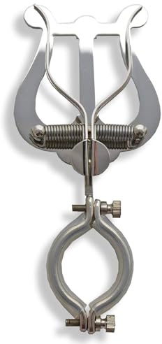 Marschgabel für Klarinette (vernickelt) - Stabiler Notenhalter mit Gummiring - Klarinettenmarschgabel von Soundman®