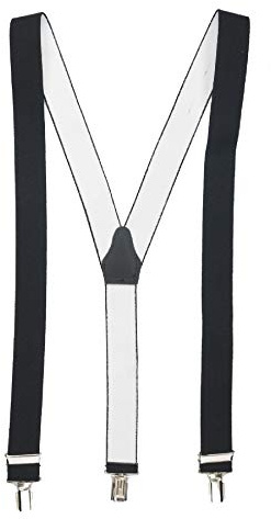 shenky Hosenträger schwarz | 3er Clips | 3,5cm Breite | verstellbar | Basic | Y-Form | elastisch | für Oktoberfest Fassnacht Karneval Hochzeit Arbeit Skihosen | Damen & Herren | Skihosenträger
