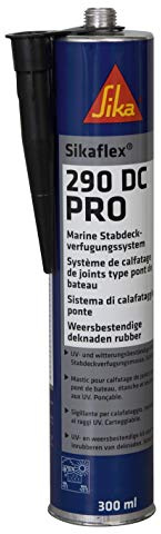 SIKA - Mastic-Colle Pont de Bateau - Sikaflex 290 DC PRO - Noir - 300ml | Calfatage Joint Type Pont de Bateau - Résistant à l'eau de mer - Durable - Réservés aux Professionnels