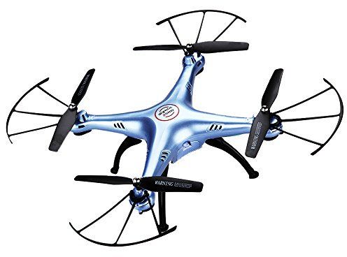 Syma X5HW 2.4G 4CH RC Quadrocopter Drohne (0.3MP HD Kamera, Wireless FPV Echtzeitübertragung, High-Hold, 360°3D Flips Eversion, Headless-Modus, Built-in 6-Achsen Gyro, LED Licht) Blau