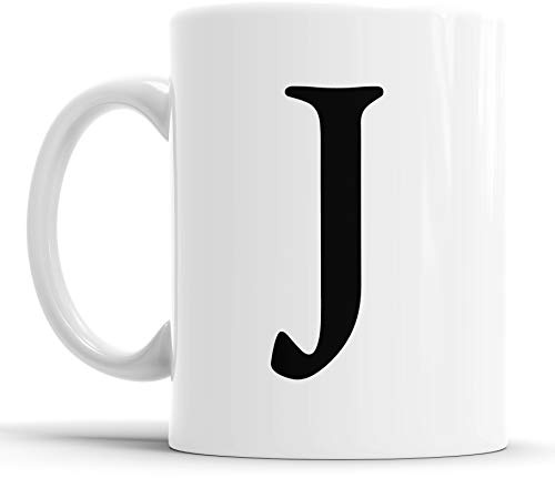 Faithful Prints personnalisé un gobelet LETTRES Alphabet Tasses Tasse à Café Anniversaire Cadeau Fête Des Pères - Lettre J