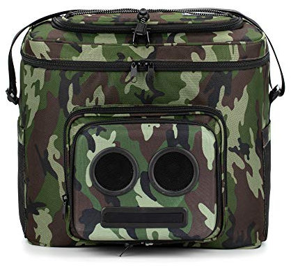 The #1 Cooler with Speakers on Amazon. 20-Watt Bluetooth Speakers for Parties/Festivals/Boat/Beach. Rechargeable, Works with iPhone & Android (Camo)