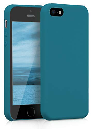 kwmobile Housse Compatible avec Apple iPhone SE (1.Gen 2016) / iPhone 5 / iPhone 5S Coque - Housse de téléphone Protection Souple en TPU Silicone - pétrole