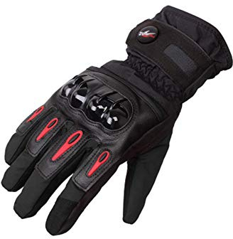 2KP CE Gants de Moto pour Hommes et Femmes, Gants d'équitation de Moto d'hiver, Gants de Moto Imperméables et Coupe-Vent à écran Tactile avec Articulation Dure pour Motocross, Course,BMX,VTT,Cyclisme