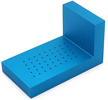 DollaTek Holzbearbeitungsschreiber Lineal Loch Lineal Aluminiumlegierung T-förmiges Lineal Holzbearbeitungsschreiber DIY Mini Scriber-Blau