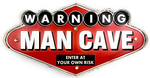 DiiliHiiri Man Cave Männerhöhle LED Leuchtschild Retro Schild Wandschild im Vintage-Stil Dekoschild 50er Jahre Haus Dekoration Leuchtkasten Garage