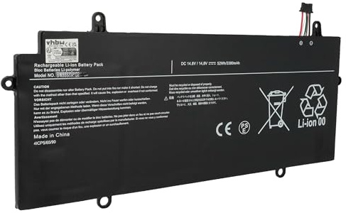 vhbw Batería Recargable Compatible con Toshiba Portege Z30-C-15N, Z30-C-15Q, Z30-C-15Z, Z30-C-164 Notebook (3350 mAh, 14,8 V, polímero de Litio)