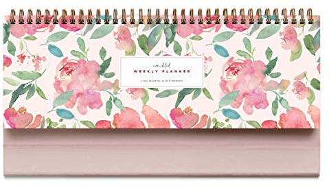 Belle Fleur Non-Dated Spiral Weekly 60 Week Pad, 3.75 x 10.5, La Lune Collection by Bright Day