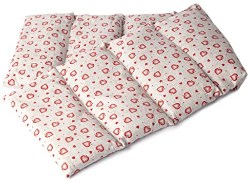 Bio-Dinkelkissen 75x20cm groß 8-Kammer, Landhaus-Liebe - Wärmekissen Bio-Dinkel Körnerkissen