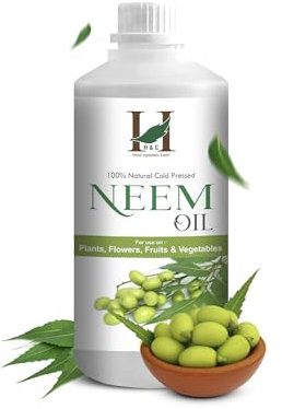 H&C Cold Pressed Water Soluble Pure Neem Oil 500 ml for Indoor and Outdoor Plants and Garden