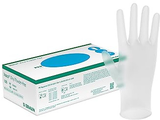 B. Braun Vasco Vinyl Powderfree Einmalhandschuhe, Untersuchungshandschuhe, Größe M, 100 Stück