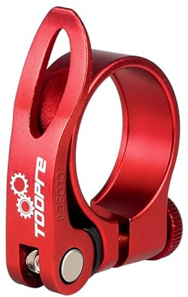 Mimoke Fahrrad Sattelkloben Schnellspanner Sattelstütze Sattel-klemme Sattel-schelle Klemmring Sattelstützenklemme Schnellverschluss 31,8mm 34,9mm für MTB und Rennrad (Rot, 34.9MM)