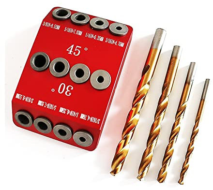Drill Press 30/45/90 Degree Angle Oblique Pocket Hole Jig British Drill Guide Dowel Jig Kit Wood Drill Locator for Wood Jointing for Fast and Accurate Installation of Door and Dra