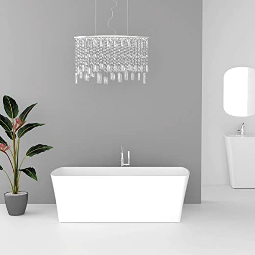 KZOAO Freistehende Design Badewanne Mineralgusswanne Kunststeinwanne Standbadewanne 1782 ohne sichtbare Schläuche inklusive Pop Up Verschluss und Höhenverstellbare Schraubfüße, Oberfläche:Glänzend