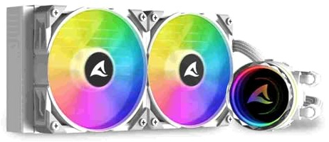 Sharkoon S80 RGB AIO Wasserkühlung Weiß, Typ 240, 240mm Radiator, Kompatibel mit Allen CPUs