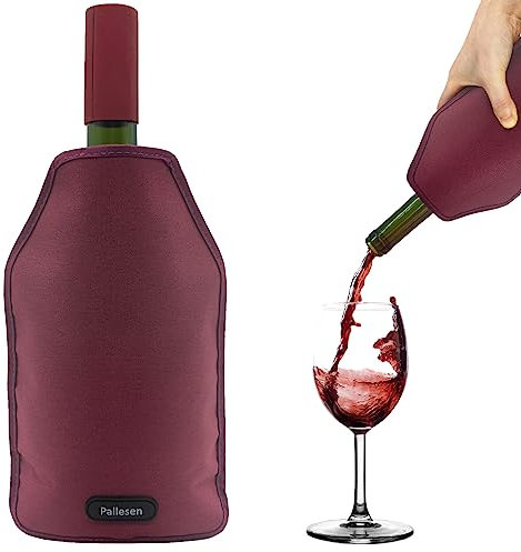 Pallesen Portable Wine Cooler Sleeve Reusable Wine Bottle Chiller Flexible Wine Ice Bag Keep Wine Cool and Refreshing for Standard Size Bottles for Red Wine, White Wine & Champagne (Burgundy)