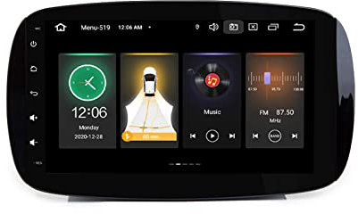 MLXABH Android 11 Ricevitore autoradio Navigatore satellitare, per Mercedes-Benz Smart, Lettore multimediale 8 Supporto Touchscreen Wireless WiFi 4G ADAS DSP DVR RDS SWC Dvd