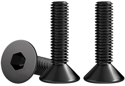 Drenky M8 X 20mm Senkkopfschrauben Edelstahl V2A VA A2, 10 Stück Schrauben mit Abgesenktem Kopf DIN 7991 / ISO 10642 Senkschraube Schwarz Innensechskant Schraube Senkkopf Regelgewinde