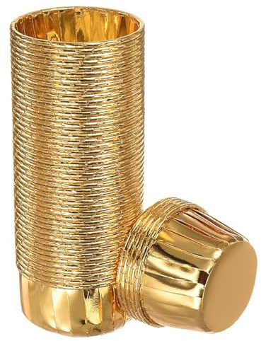Golden Muffinförmchen Papier, Cupcake Formen, Folien Muffin Förmchen,Cupcake Liners für Hochzeit Geburtstagsparty Baby Dusche(50 Stück)