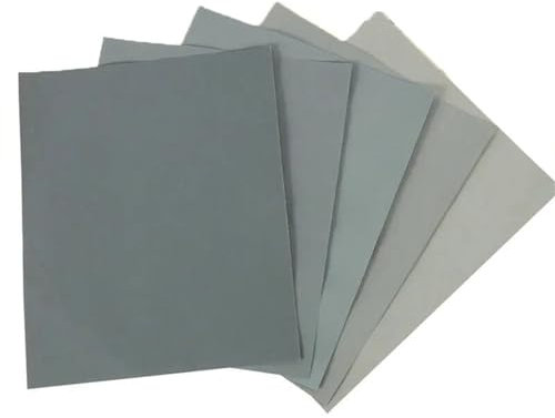 GAJUST Papel de Lija al Agua, Base de Papel Suave 2000, 2500, 3000, 5000, 7000, Pintura for Coche, Grano Variado, Papel de Lija húmedo y seco, 5 uds.