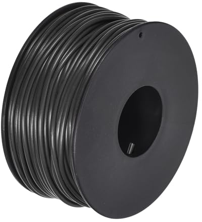 sourcing map Filo intrecciato in PVC da 22 gauge, 30 m, nero, filo elettrico UL1007, filo di rame stagnato per filo di collegamento interno, marino