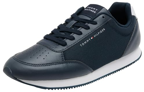 Tommy Hilfiger Sneaker Runner Hombre Mix Low Top, Azul (Desert Sky), 44 EU