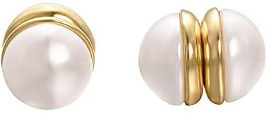 Vogem Pendientes magnéticos de perlas para mujer, 10 mm, con perlas magnéticas, sin agujero, pendientes de clip, Perla, Perla sintética