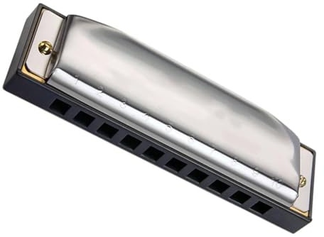 Mundharmonika 10-Loch diatonische Mundharmonika ABS-Kamm Blues Harp Langlebiges Messingrohrmaterial (Color : F)