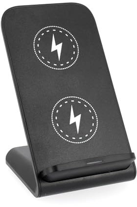 Chargeur sans Fil pour Google Pixel 8a, 8 Pro, 8, 7 Pro, 7 - Charge Rapide Induction Bi-Zones 15W Qi, Support Bureau Noir