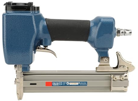 Air Brad Nailer Pistola Grapadora Neumática Material de Aleación de Aluminio Fundido 100 Piezas Capacidad de Ranura para Clavos para Carpintería Tapicería y Decoración para