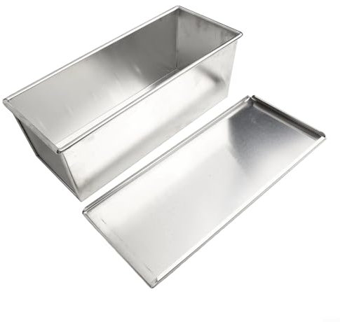 Hasaller Loaf Pans Aluminum Alloy Bread Loaf Pan with Lid Non-St-ick Toast M-old Bakeware Heavy Gauge Meatloaf Tin with Ventilation Holes Even Heat Distribution Baking Pan for Kitchen(500g)